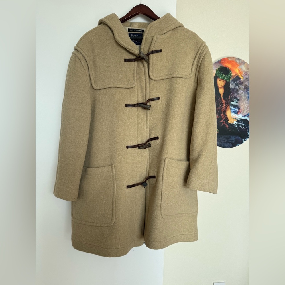 Vintage Peter Elliot Elegant Beige Pea Coat